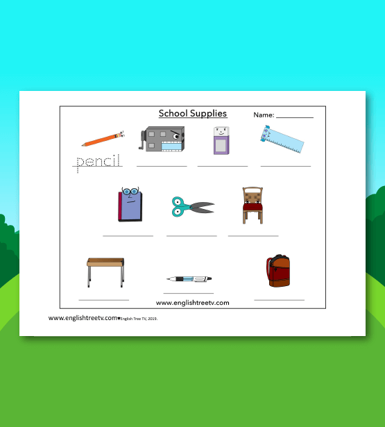 School Supplies Worksheet