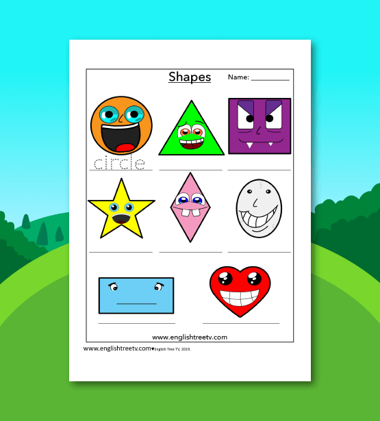 Shapes 2 Colored Worksheet